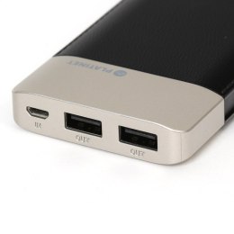 PLATINET POWER BANK LEATHER 11000mAh 2,1A polymer 2xUSB BLACK [43793]