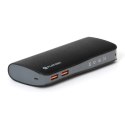 PLATINET POWER BANK LEATHER 15000mAh BLACK + MICRO CABLE KABEL QUICK CHARGE 3.0 [44033]