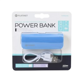 PLATINET POWER BANK LEATHER 2600mAh BLUE + MICRO CABLE KABEL + TypeC adapter [43405]
