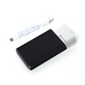 PLATINET POWER BANK LEATHER 5000mAh 2A polymer BLACK [44383] TE