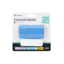 PLATINET POWER BANK LEATHER 5200mAh BLUE + MICRO CABLE KABEL + TypeC adapter [43409]