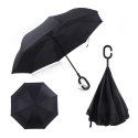 PLATINET UMBRELLA PARASOL C HANDLE SEMI AUTO NYLON BLACK 45006