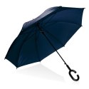 PLATINET UMBRELLA PARASOL C HANDLE SEMI AUTO NYLON BLUE 45007