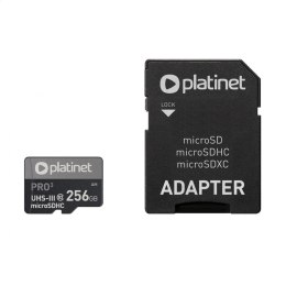 PLATINET microSDXC SECURE DIGITAL + ADAPTER SD 256GB class10 U3 A2 90MB/s [45094]
