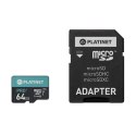 PLATINET microSDXC SECURE DIGITAL + ADAPTER SD 64GB class10 U1 70MB/s [43998]