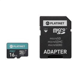 PLATINET microSDHC SECURE DIGITAL + ADAPTER SD 16GB class10 U1 70MB/s [44000]