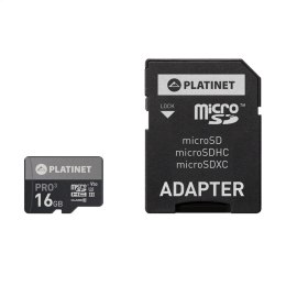 PLATINET microSDHC SECURE DIGITAL + ADAPTER SD 16GB class10 UIII 90MB/s [44001]