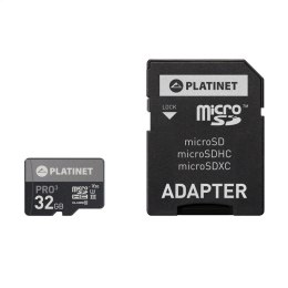 PLATINET microSDHC SECURE DIGITAL + ADAPTER SD 32GB class10 U3 90MB/s [44003]