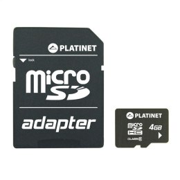PLATINET microSDHC SECURE DIGITAL + ADAPTER SD 4GB [40721]