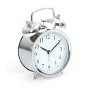 PLATINET ALARM CLOCK ZEGAR BUDZIK MARCH SILVER