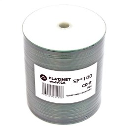 PLATINET CD-R 700MB 52X WHITE FF INK. GLOSSY PRINTABLE SP*100 [41160]
