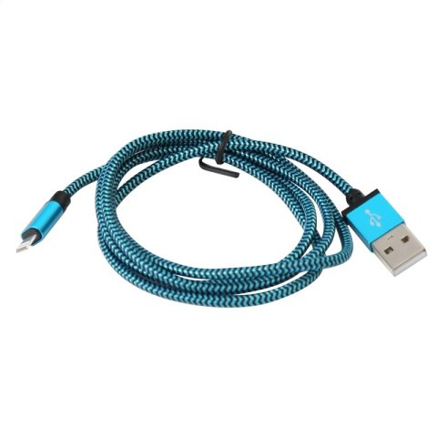 PLATINET ERIS USB LIGHTNING FABRIC BRAIDED CABLE KABEL 1M BLUE