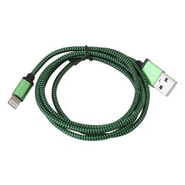 PLATINET ERIS USB LIGHTNING FABRIC BRAIDED CABLE KABEL 1M GREEN