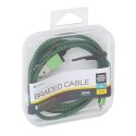 PLATINET ERIS LIGHTNING TO USB FABRIC BRAIDED CABLE KABEL 1M GREEN