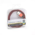 PLATINET ERIS LIGHTNING TO USB FABRIC BRAIDED CABLE KABEL 1M RED