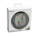 PLATINET ERIS USB LIGHTNING FABRIC BRAIDED CABLE KABEL 2M GREEN