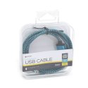 PLATINET HERMES MICRO USB TO USB FABRIC BRAIDED CABLE KABEL 1M BLUE