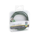 PLATINET HERMES MICRO USB TO USB FABRIC BRAIDED CABLE KABEL 2A 1M GREEN [43304]