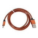 PLATINET HERMES MICRO USB TO USB FABRIC BRAIDED CABLE KABEL 1M ORANGE TE