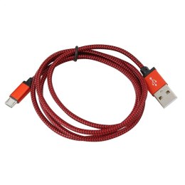 PLATINET HERMES MICRO USB TO USB FABRIC BRAIDED CABLE KABEL 1M RED