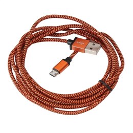 PLATINET HERMES MICRO USB TO USB FABRIC BRAIDED CABLE KABEL 2M ORANGE