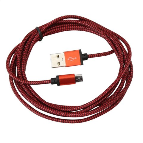 PLATINET HERMES MICRO USB TO USB FABRIC BRAIDED CABLE KABEL 2M RED