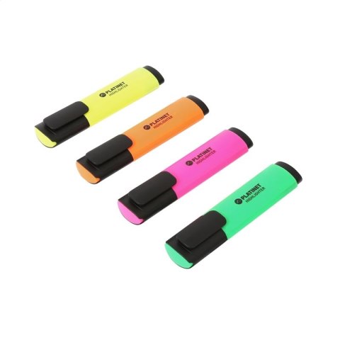 PLATINET HIGHLIGHTERS YELLOW / ORANGE / PINK / GREEN 4 PCS 43009