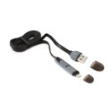 PLATINET INDIGO HORNET USB UNIVERSAL CABLE KABEL 2 IN 1: MICRO USB & LIGHTNING PLUGS BLACK 42870 TE