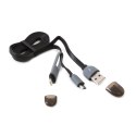 PLATINET INDIGO HORNET USB UNIVERSAL CABLE KABEL 2 IN 1: MICRO USB & LIGHTNING PLUGS BLACK 42870 TE