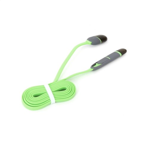 PLATINET INDIGO HORNET USB UNIVERSAL CABLE KABEL 2 IN 1: MICRO USB & LIGHTNING PLUGS GREEN 42872 TE