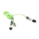 PLATINET INDIGO HORNET USB UNIVERSAL CABLE KABEL 2 IN 1: MICRO USB & LIGHTNING PLUGS GREEN 42872 TE