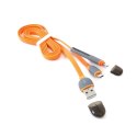 PLATINET INDIGO HORNET USB UNIVERSAL CABLE KABEL 2 IN 1: MICRO USB & LIGHTNING PLUGS ORANGE 42873 TE