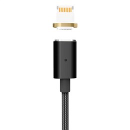PLATINET MAGNETO LIGHTNING USB CABLE KABEL WITH 2X MAGNETIC PLUGS 1,2M BLACK [43608]