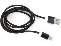 PLATINET MAGNETO LIGHTNING USB CABLE KABEL WITH MAGNETIC PLUG 1,2M BLACK (43959)