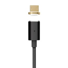 PLATINET MAGNETO MICRO USB TO USB CABLE KABEL WITH 2X MAGNETIC PLUGS 1,2M BLACK [43607]