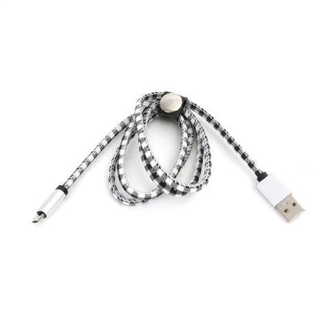 PLATINET MAMBA MICRO USB TO USB LEATHER CHECKED CABLE KABEL 1M WHITE TE [43324]