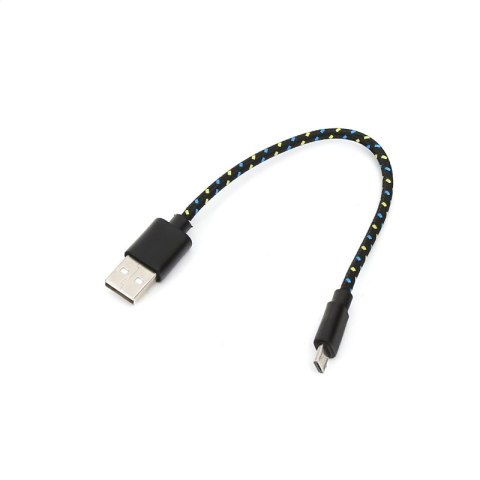 PLATINET MICRO USB TO USB FABRIC BRAIDED CABLE KABEL 0,2M BLACK [43473]