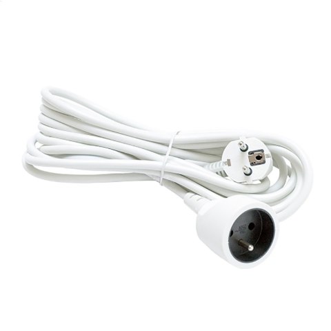 PLATINET ONE-SOCKET EXTENSION CORD PRZEDŁUŻAC 5M Uni-SCHUKO PLUG WHITE [44781]