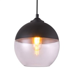 PLATINET PENDANT LAMP LAMPA SUFITOWA GAJA P150302-A E27 GLASS BLACK+CLEAR 18x21 [44009]