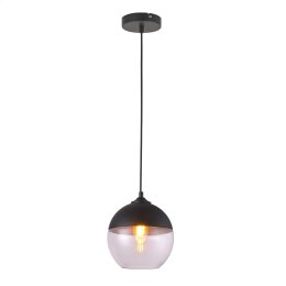 PLATINET PENDANT LAMP LAMPA SUFITOWA GAJA P150302-A E27 GLASS BLACK+CLEAR 18x21 [44009]
