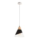 PLATINET PENDANT LAMP LAMPA SUFITOWA IRIS P150369 E27 METAL+WOOD BLACK 25x25 [44023]