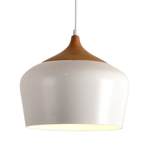 PLATINET PENDANT LAMP LAMPA SUFITOWA REJA P150322-L E27 METAL WHITE+WOOD 35x26 [44031]