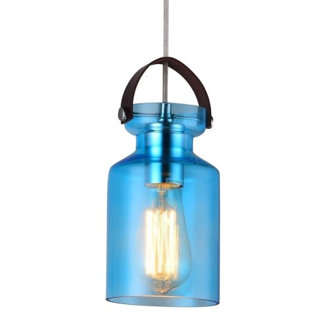 PLATINET PENDANT LAMP LAMPA SUFITOWA ZEFIR P161051 E27 GLASS BLUE 12x20 [44018]