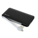 PLATINET POWER BANK LEATHER 6000mAh 2A polymer BLACK + MICRO CABLE KABEL [42834] TE