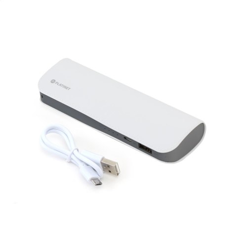 PLATINET POWER BANK LEATHER 7200mAh WHITE + MICRO CABLE KABEL [43415]