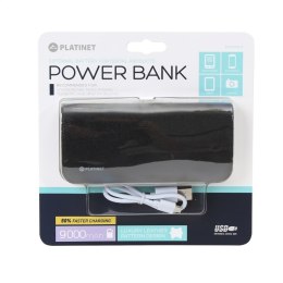 PLATINET POWER BANK LEATHER 9000mAh BLACK + MICRO CABLE KABEL TE [43453]