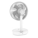 PLATINET RECHARGEABLE DESK FAN WIATRAK BIURKOWY 3000MAH 3 STEPS 7W WHITE/GREY [45242]