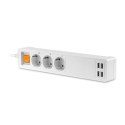 PLATINET SMART EXTENSION CORD LISTWA ZASILAJĄCA 1,8M 16A 3 SOCKET TYPE F SCHUKO GERMAN + 4xUSB TUYA APP WHITE [45507]