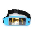 PLATINET SPORTOWY PAS DO BIEGANIA Z OKNEM NA SMARTPHONE / SPORT WAIST BAG WITH SMARPTHONE WINDOW BLUE [43713]