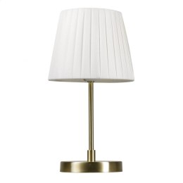 PLATINET TABLE LAMP LAMPA STOŁOWA BRONZE BASE, WHITE SHADE, H31 [45689]